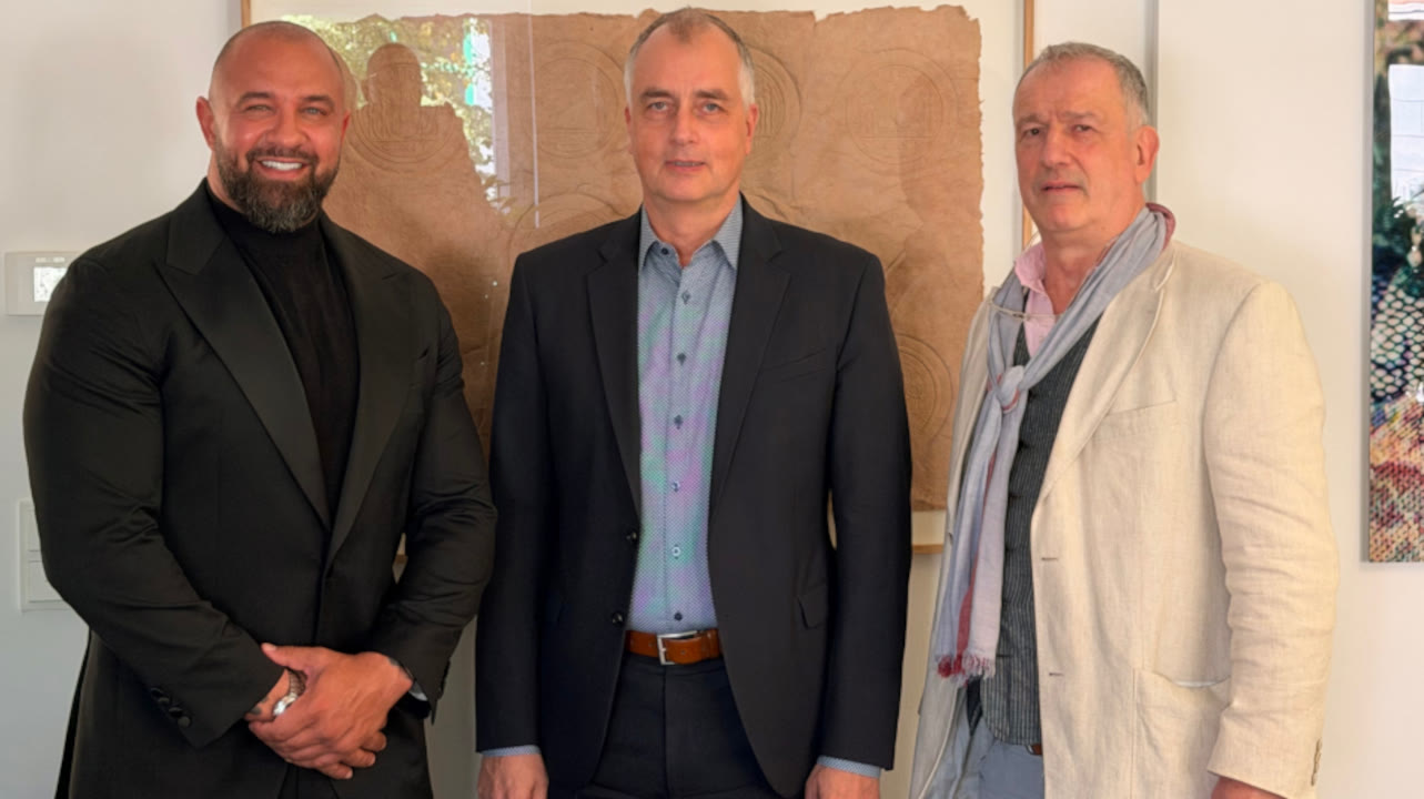 Alex Bodi with Stefan Jansen and Professor Haupt